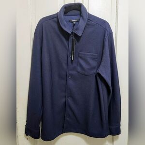 NWT-Fashion Nova Men's Navy Button-Up Shirt